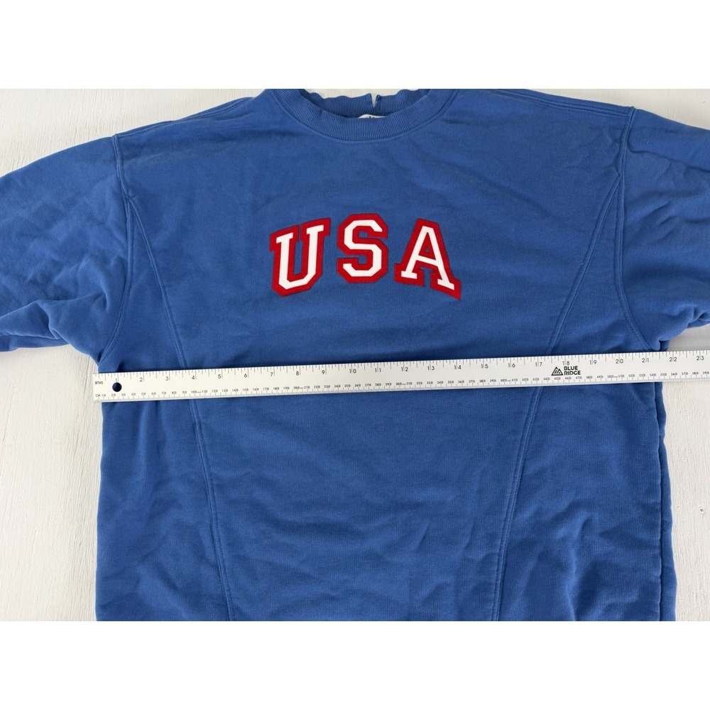 joy lab womens french terry USA Blue Crewnext Relaxed Fit Size Small 4th Of July - Picture 7 of 16